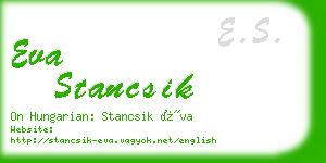 eva stancsik business card